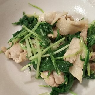 水菜の豚肉炒め